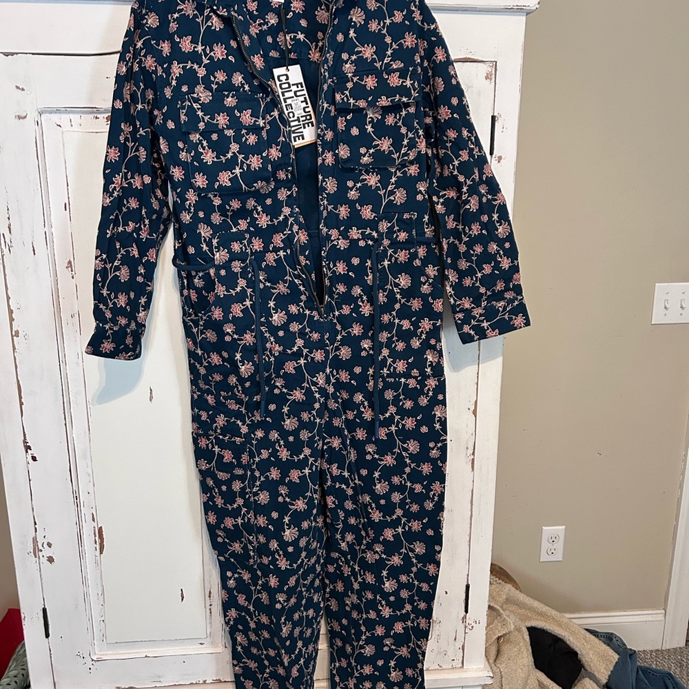 Floral Jumpsuit in Blue and Pink